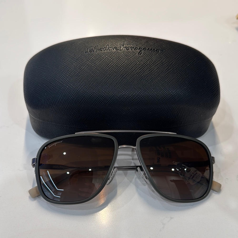 Salvatore Ferragamo Olive/Army Green Glasses
